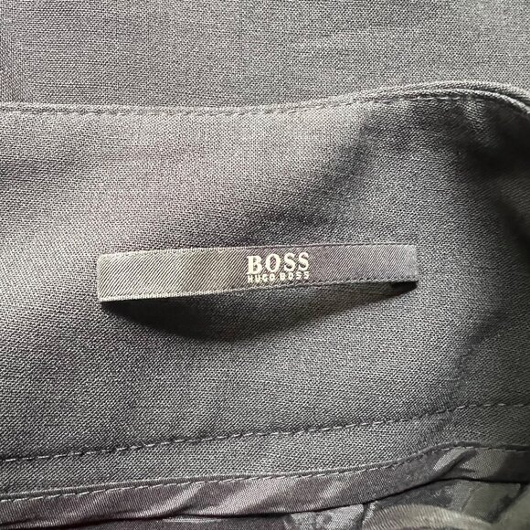 Boss Hugo Boss Size 4 Black Charcoal Veronice Wool Blend Straight Pencil Skirt - Picture 3 of 15
